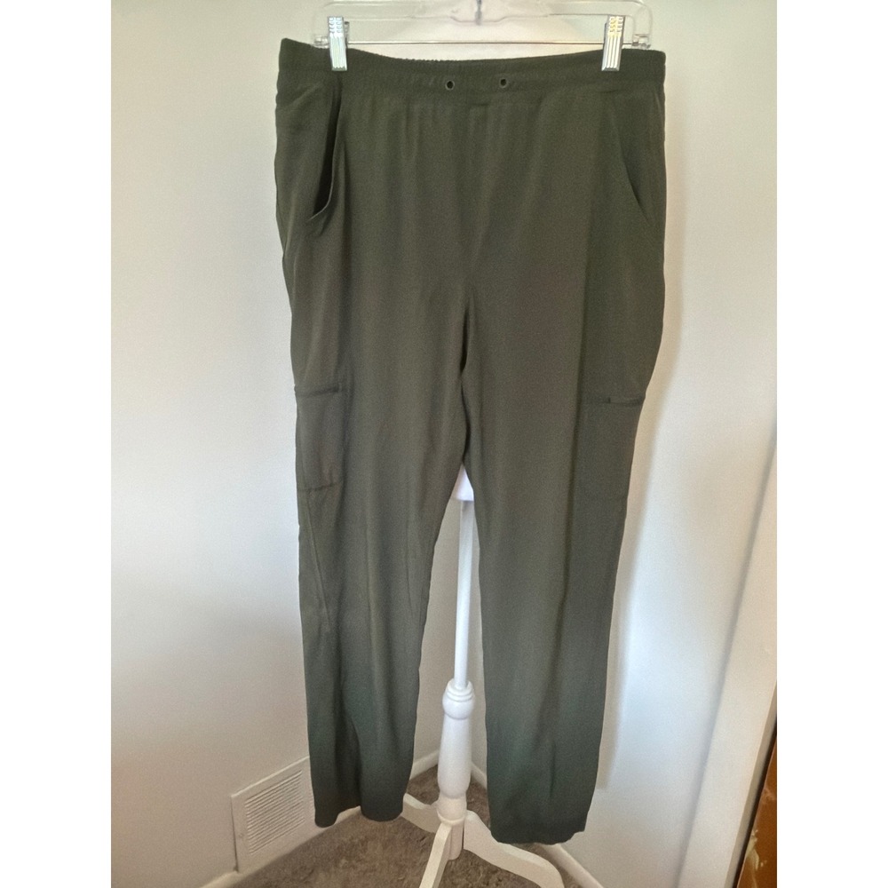 Eddie Bauer Rainier Fleece Lined Pants Womens 10 Olive Cargo Joggers Hiking
